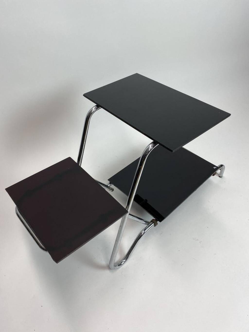 Chrome tubular flower stand by Emile Guyot