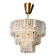 Vintage Embossed Glass Chandelier: 1970s Brass Pendant Lamp