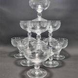 Set of 10 champagne glasses