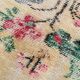 Ruby Red Vintage Floral Turkish Rug, Handmade Wool Carpet, 202x309 Cm