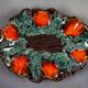 Large Vallauris ceramic bowl in the shape of a leaf