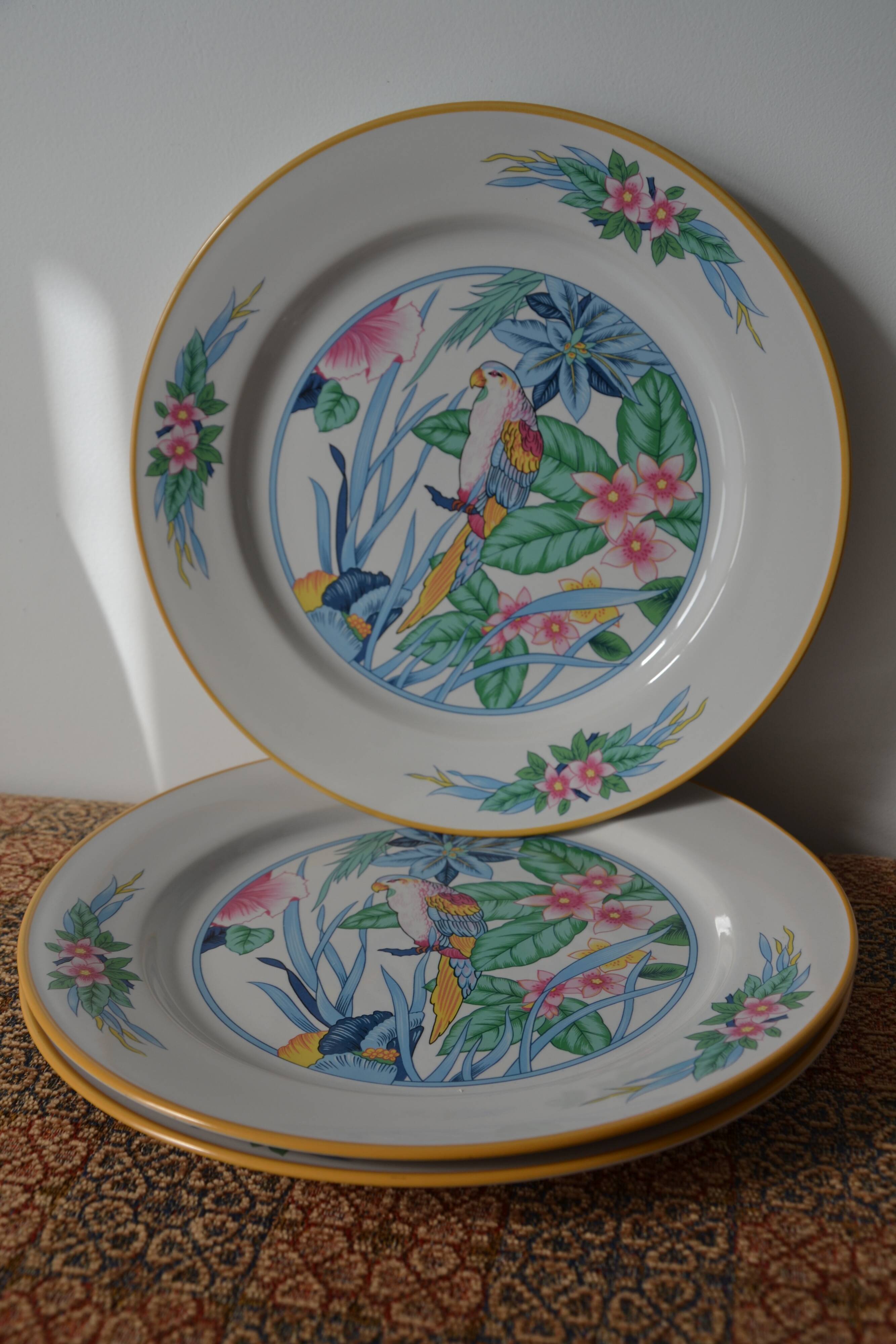 3 plates S 951 "bird of paradise" Japan