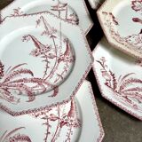 6 flat plates in ironstone Clairefontaine, "Indiana" service.
