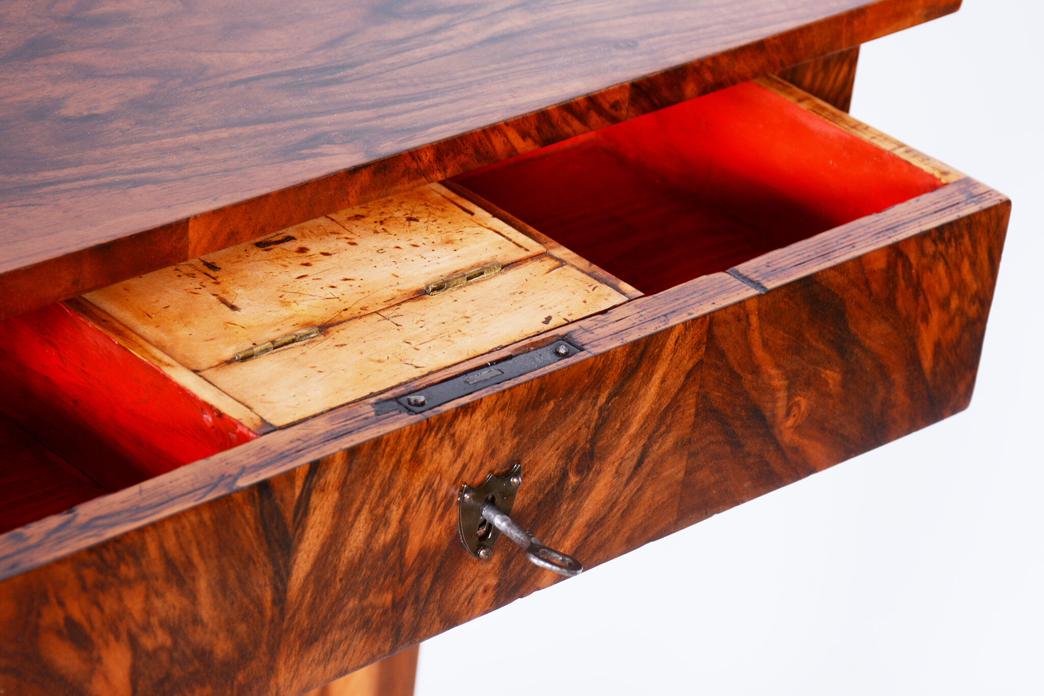 Biedermeier side table, restored, walnut, austria, 1820s
