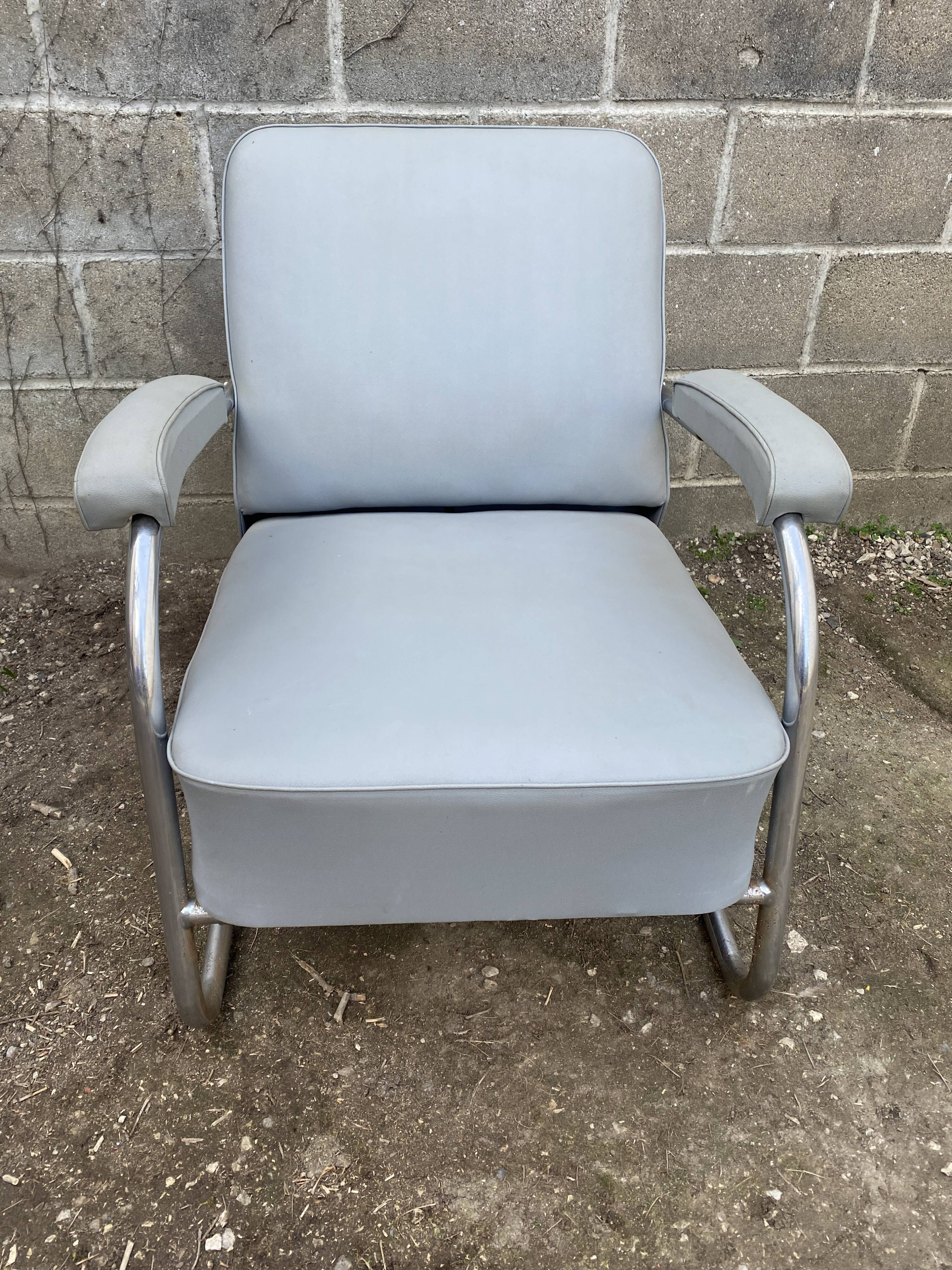 Reclining sled chair 1950 Bauhaus