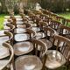 Lot of 40 wooden bistro chairs