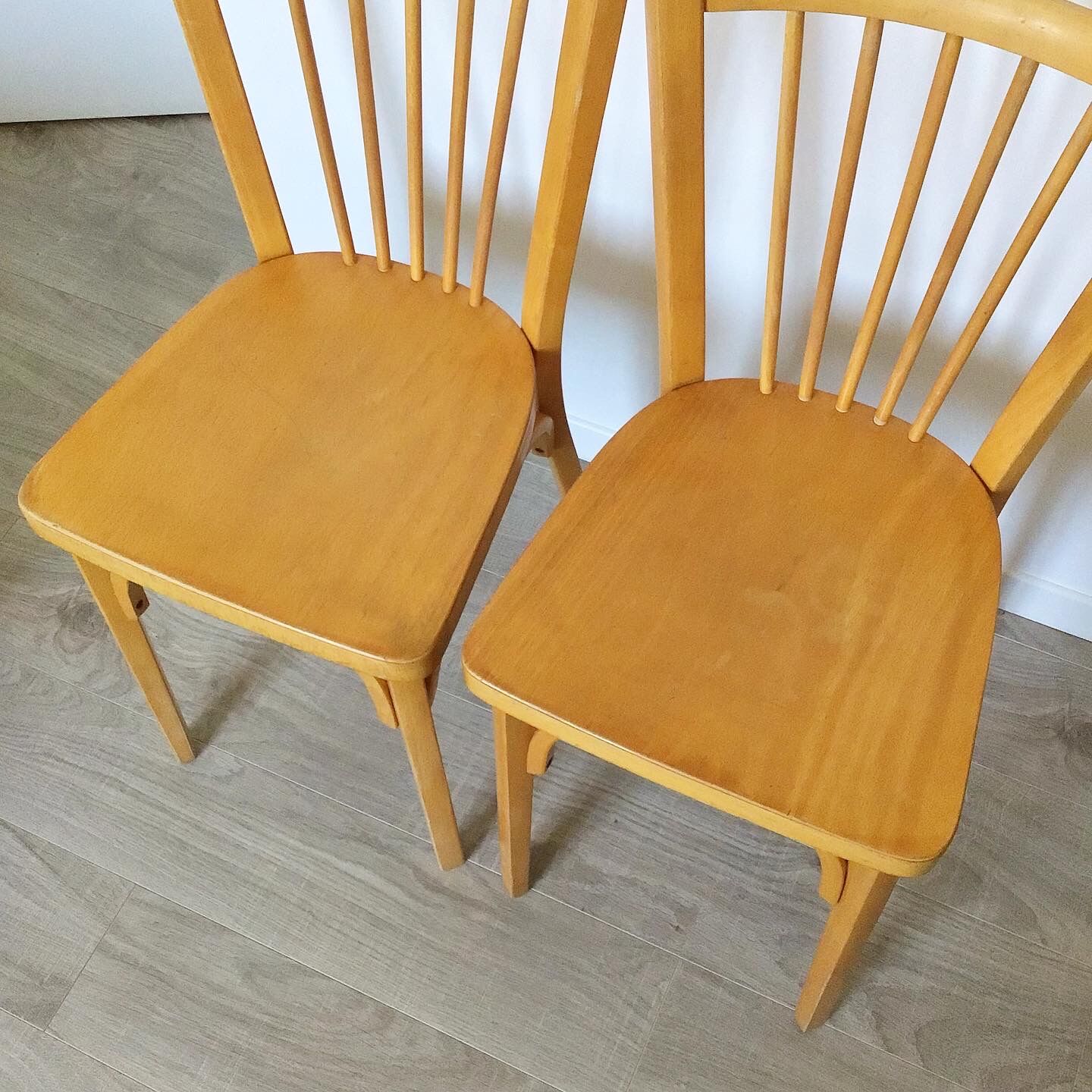 Pair of vintage Baumann bistro chairs