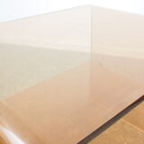 Pair of vintage smoked lucite perspex side tables