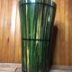 Old vase st clément france green & yellow ceramic vintage #a392