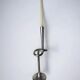 XL knotted candlestick in solid aluminium, Italy, 1980