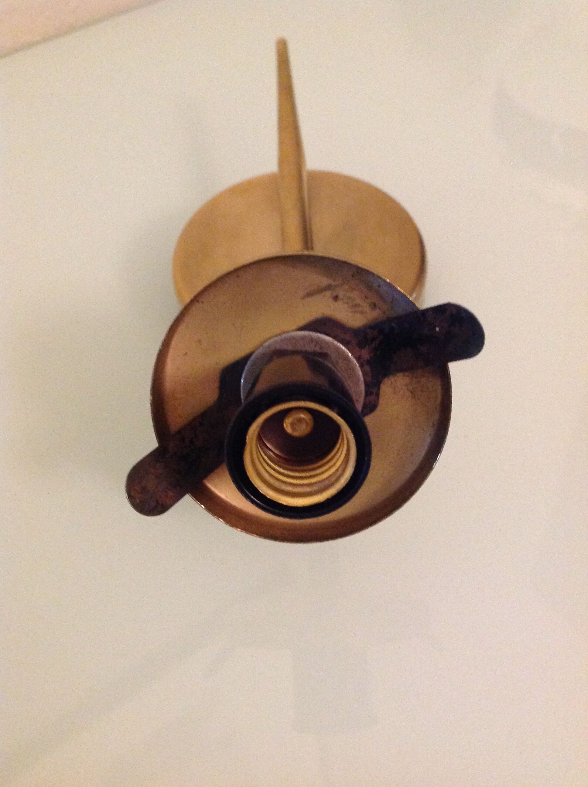 Pair of brass wall lamps conical glasses from the 60's