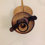 Pair of brass wall lamps conical glasses from the 60's