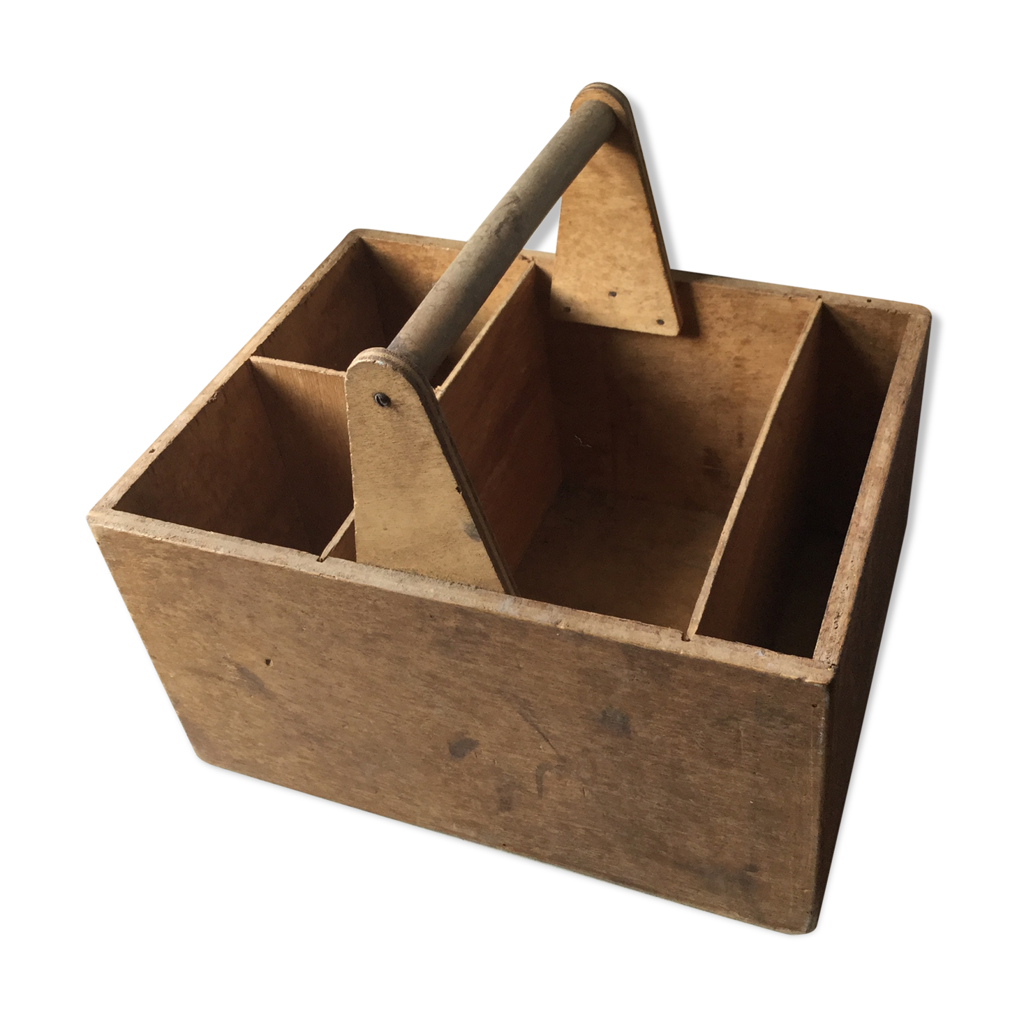 Storage basket the 1950s vintage wooden