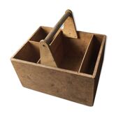 Panier de rangement en bois vintage des années 50