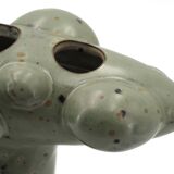 Organic sculptural accent lamp in green ceramic