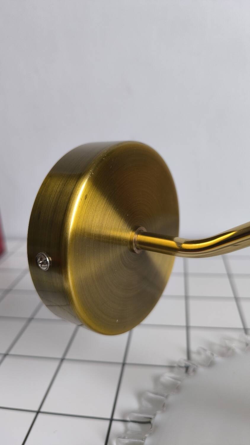 Opaline glass and brass wall light