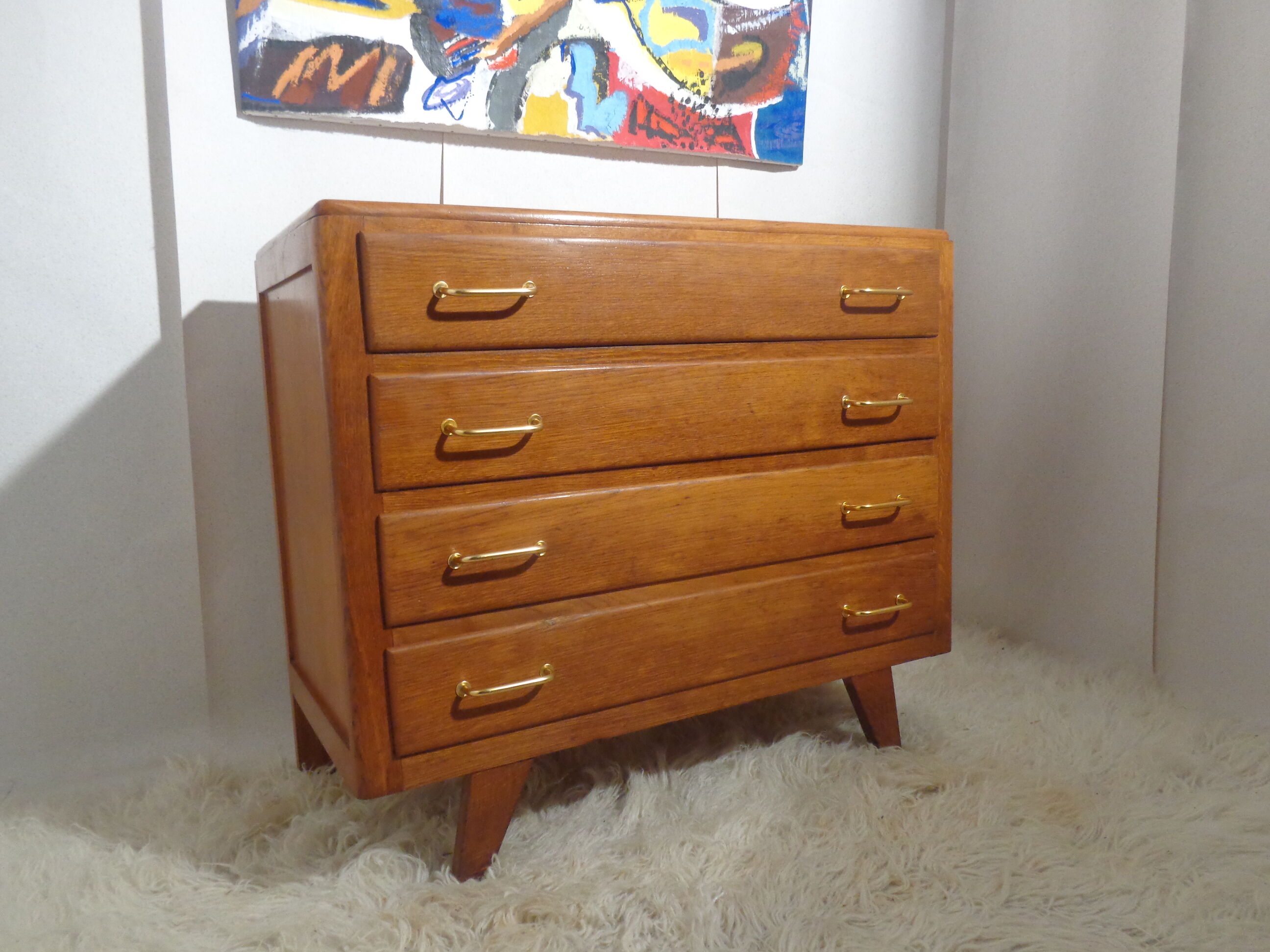 Vintage commodity of the 50s feet light oak compass