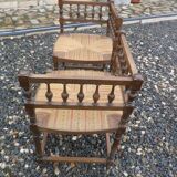Lot chaise d'angles paillées