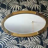 Mirror oval bevelled art deco