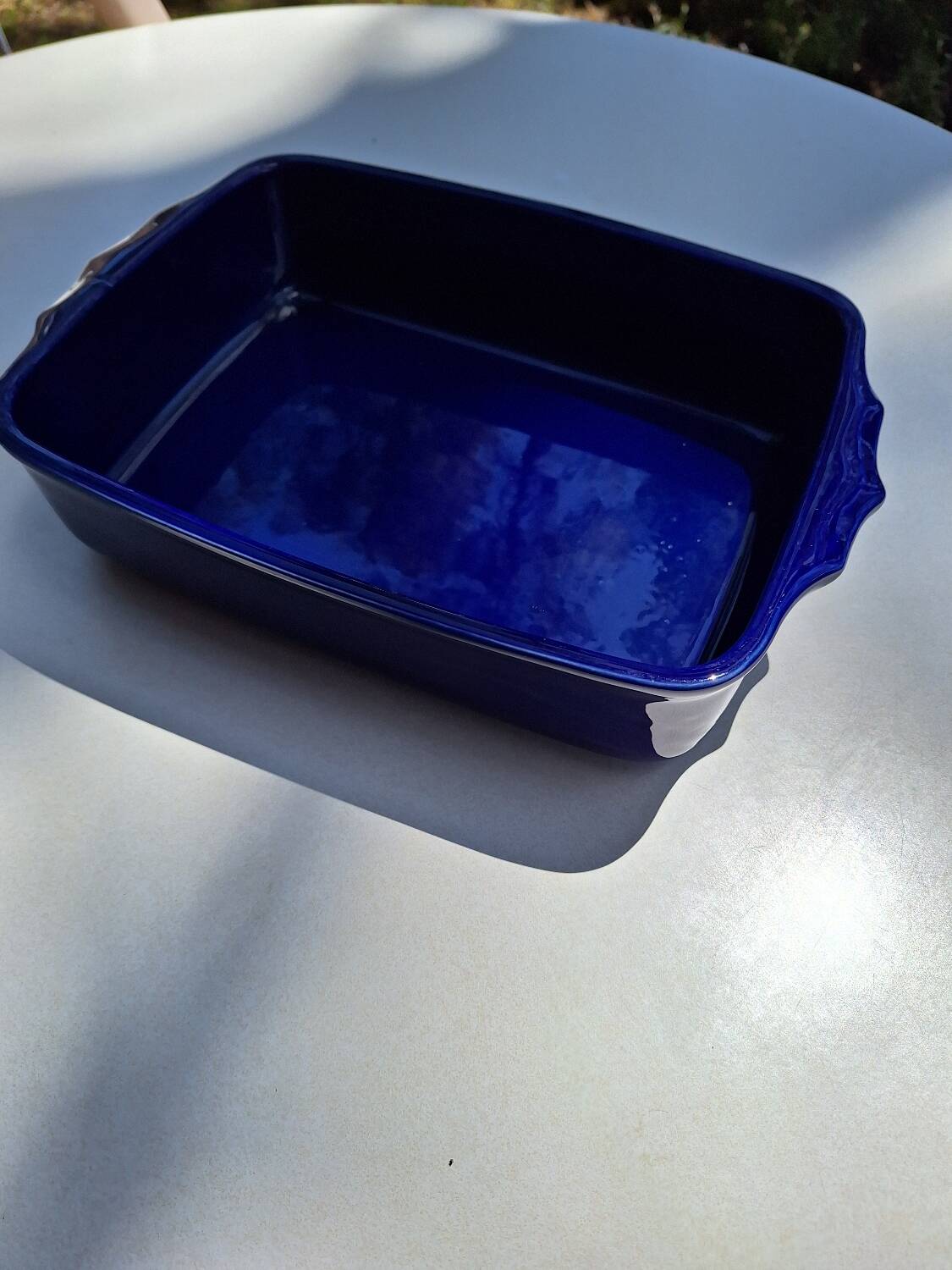 Indigo blue ceramic dish