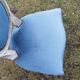 Chair Medallion velvet blue patina white Louis XVI