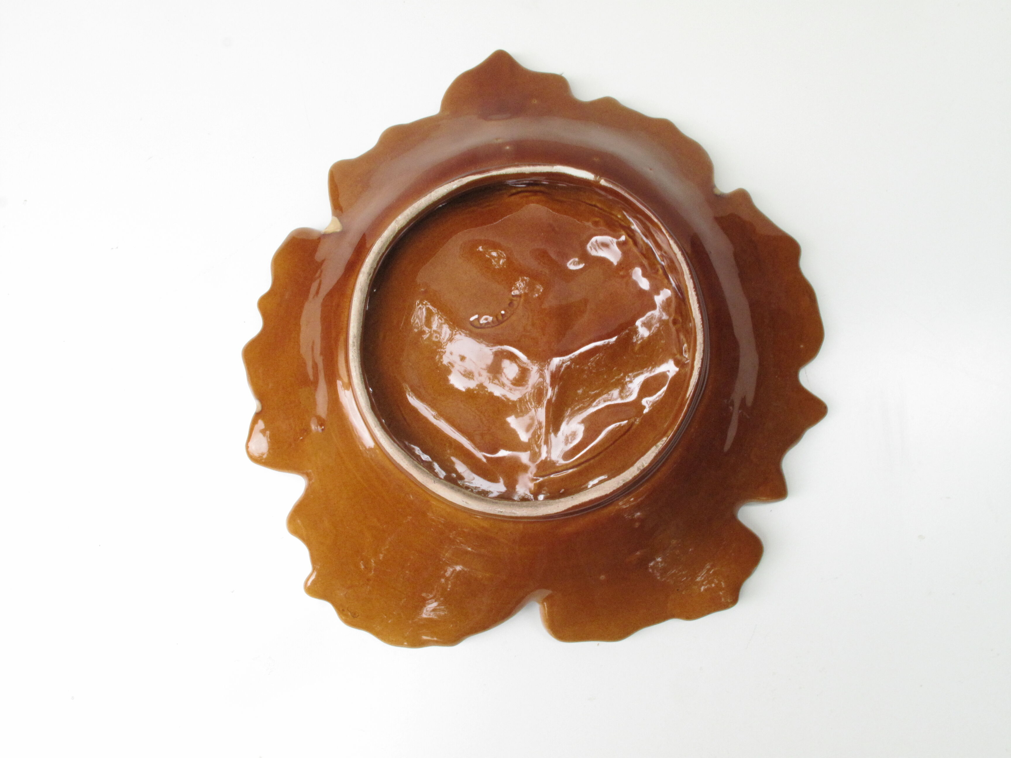 Vallauris vintage ceramic leaf pocket tray