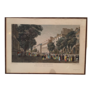 Gravure ancienne boulevard des
