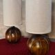 Paire de lampes boules en bois de style scandinave