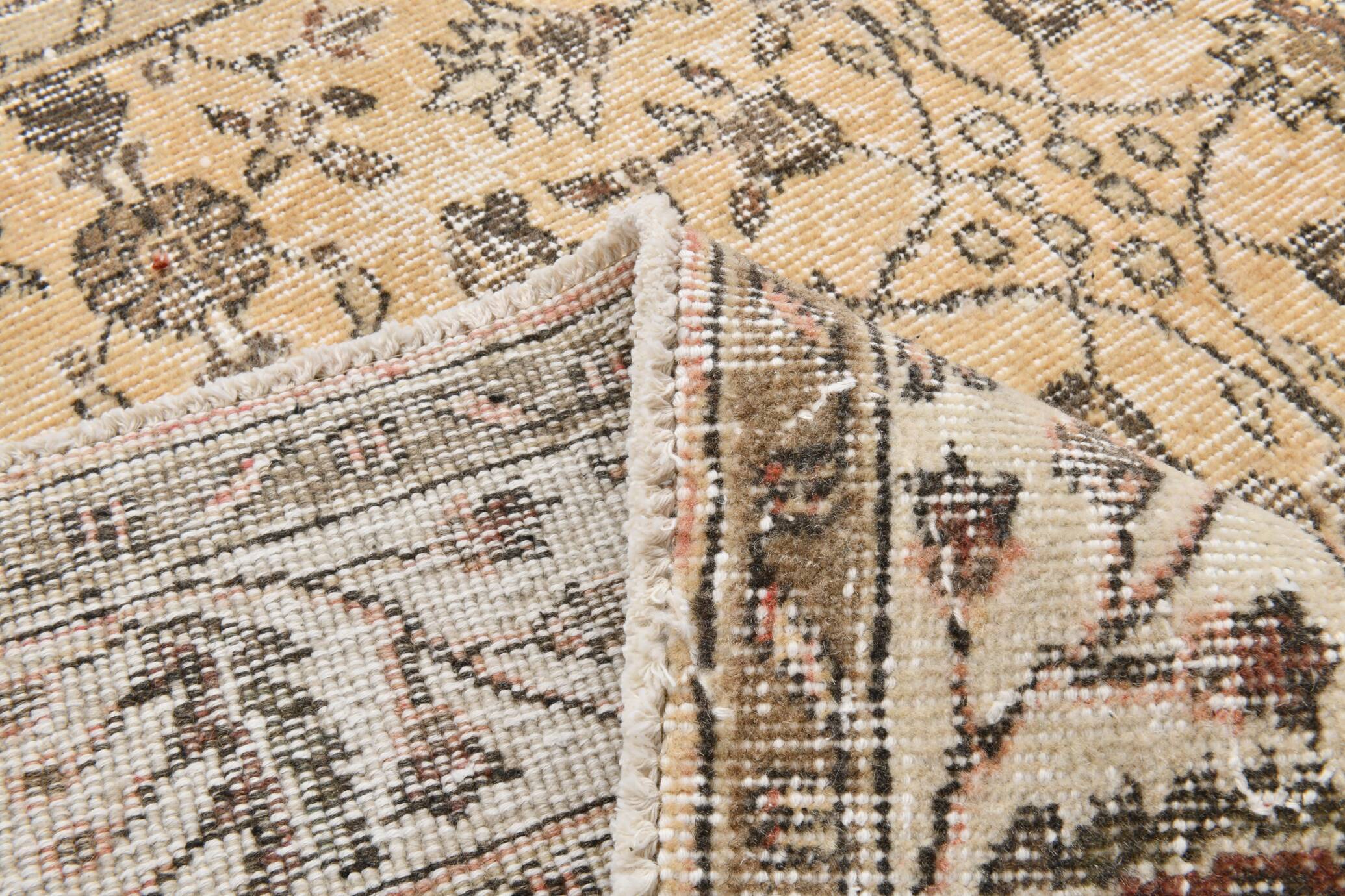 5x9 Bordered Floral Turkish Vintage Area Rug, 159x290Cm