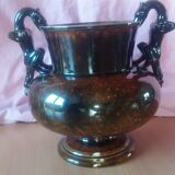 Vase en céramique émaillée de style Sarreguemines