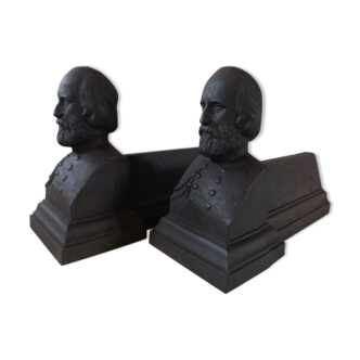 Pair of cast-iron andirons