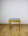 Stool seat light blue natural fabric Art Deco - 2 pieces available