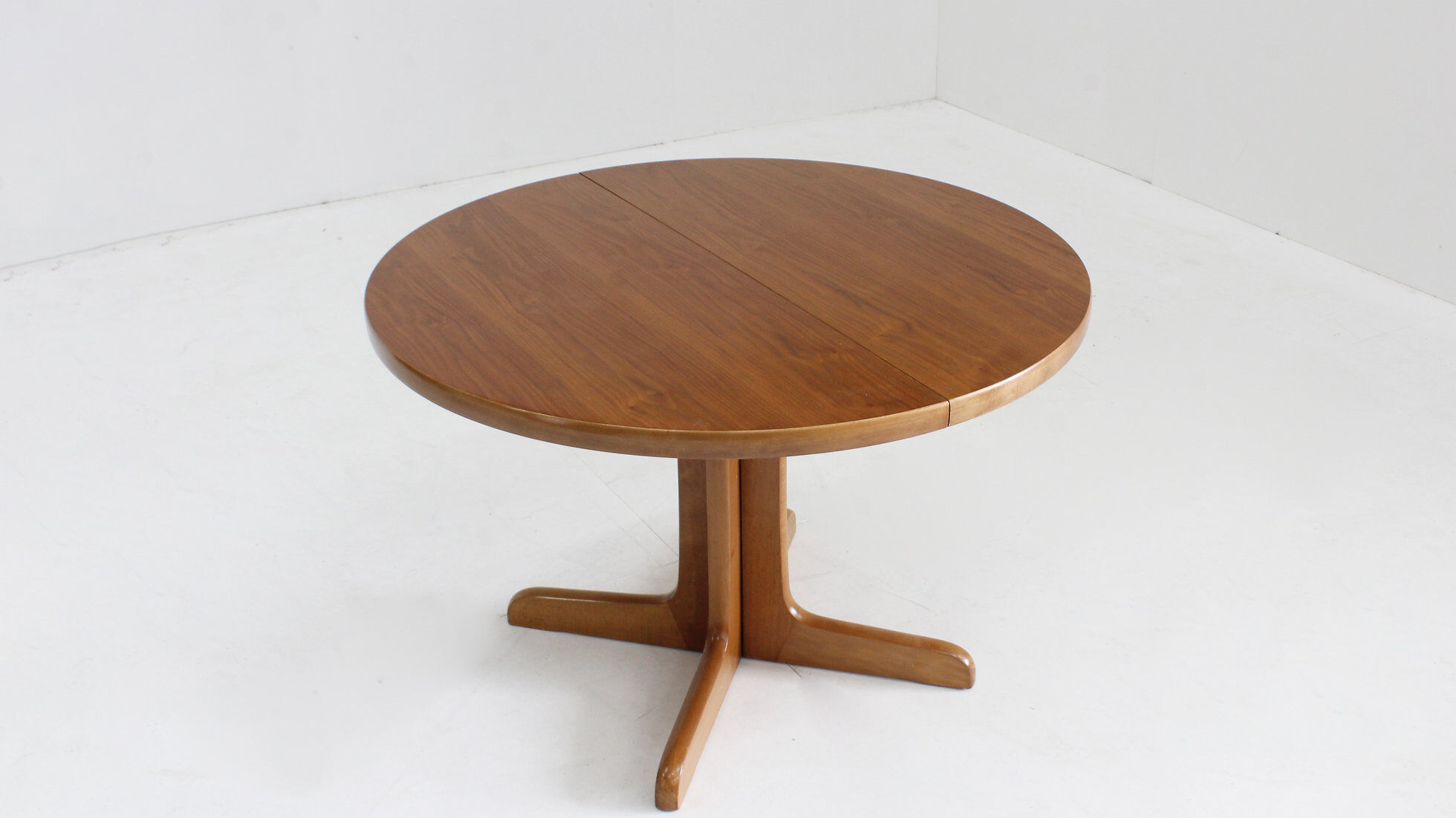 Vintage Danish round extendable dining table 1960s