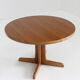 Vintage Danish round extendable dining table 1960s