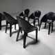 Set of six "Lira" dining chairs by Mario Bellini for Cassina, Italy, 1980s.