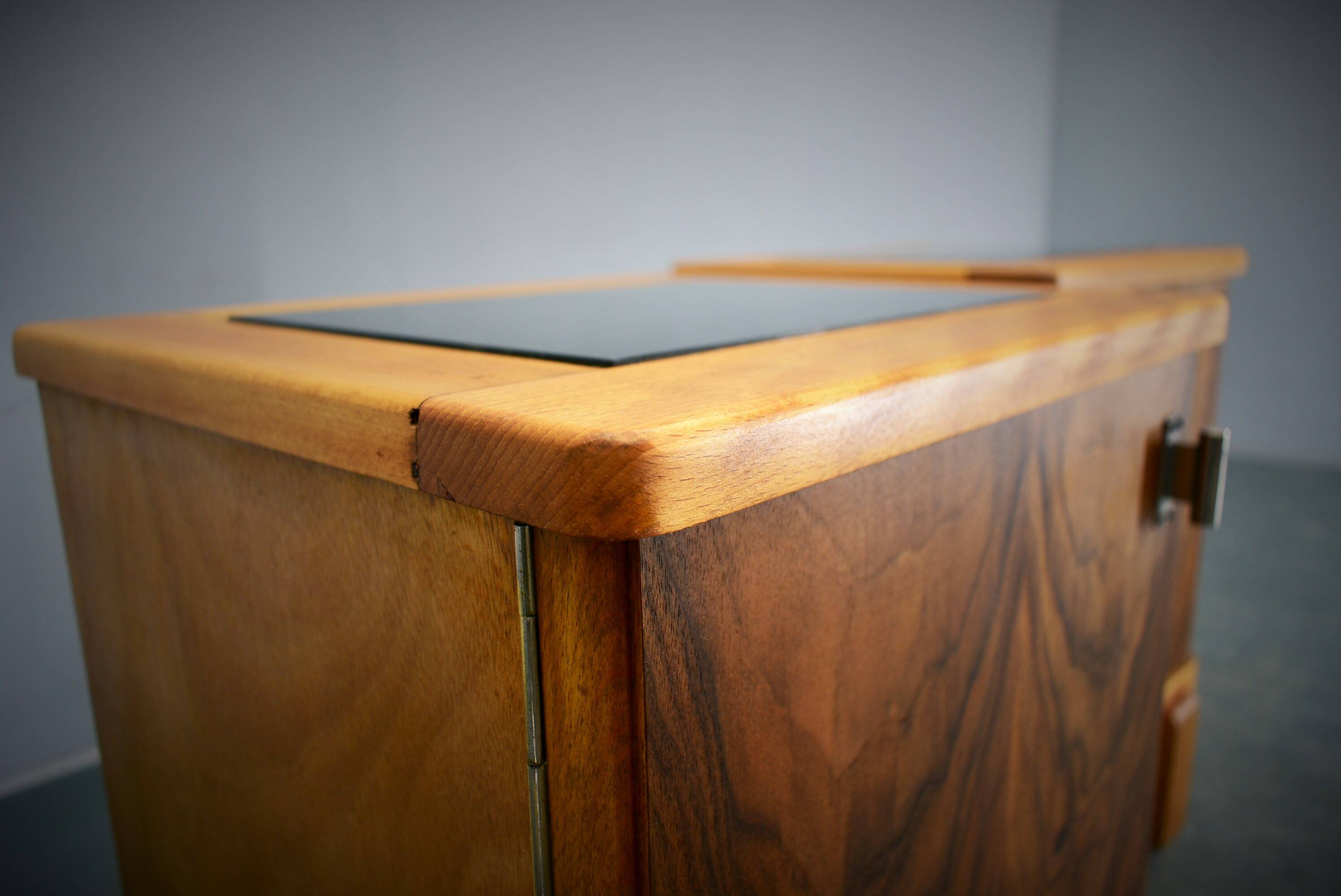 1935s pair of rare Art Deco bedside tables, Czechoslovakia