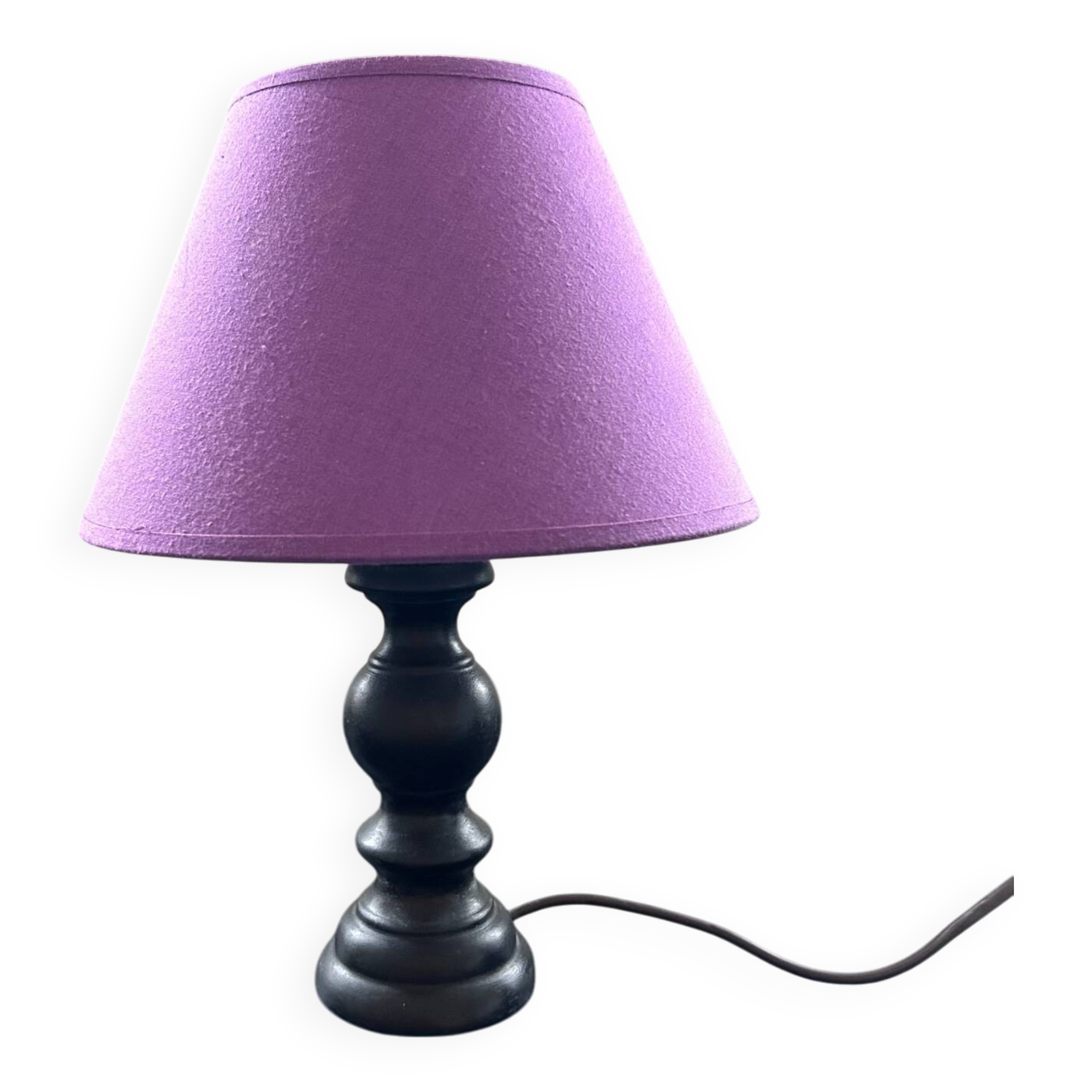 Small black wooden lamp