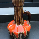 Flamed ceramic pitcher, Baudin, 70s