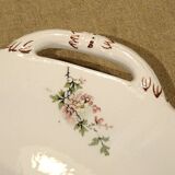 Paire d'anciens plateaux en faïence à décor floral