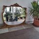 Miroir en surmante italien avec cadre en bois doré vintage des années 1900  160x116cm