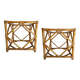 Bamboo and Glass Nightstands attributed to Vivai Del Sud, Italy, 1970s, Set of 2
