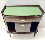 Pair of Walnut, Beech and Glass Nightstands in the Style of Tomaso Buzzi, Italy