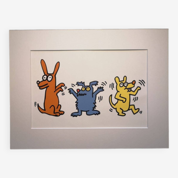 Illustration by Keith Haring - 'Animals' series - 7/12