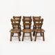 Set of 6 brutalist oak spanish dining chairs 1950