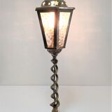 Lantern lamp brass and glass early XXth century