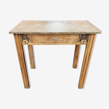 Table bois et marbre art déco