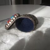 Old silver and porcelain pillbox