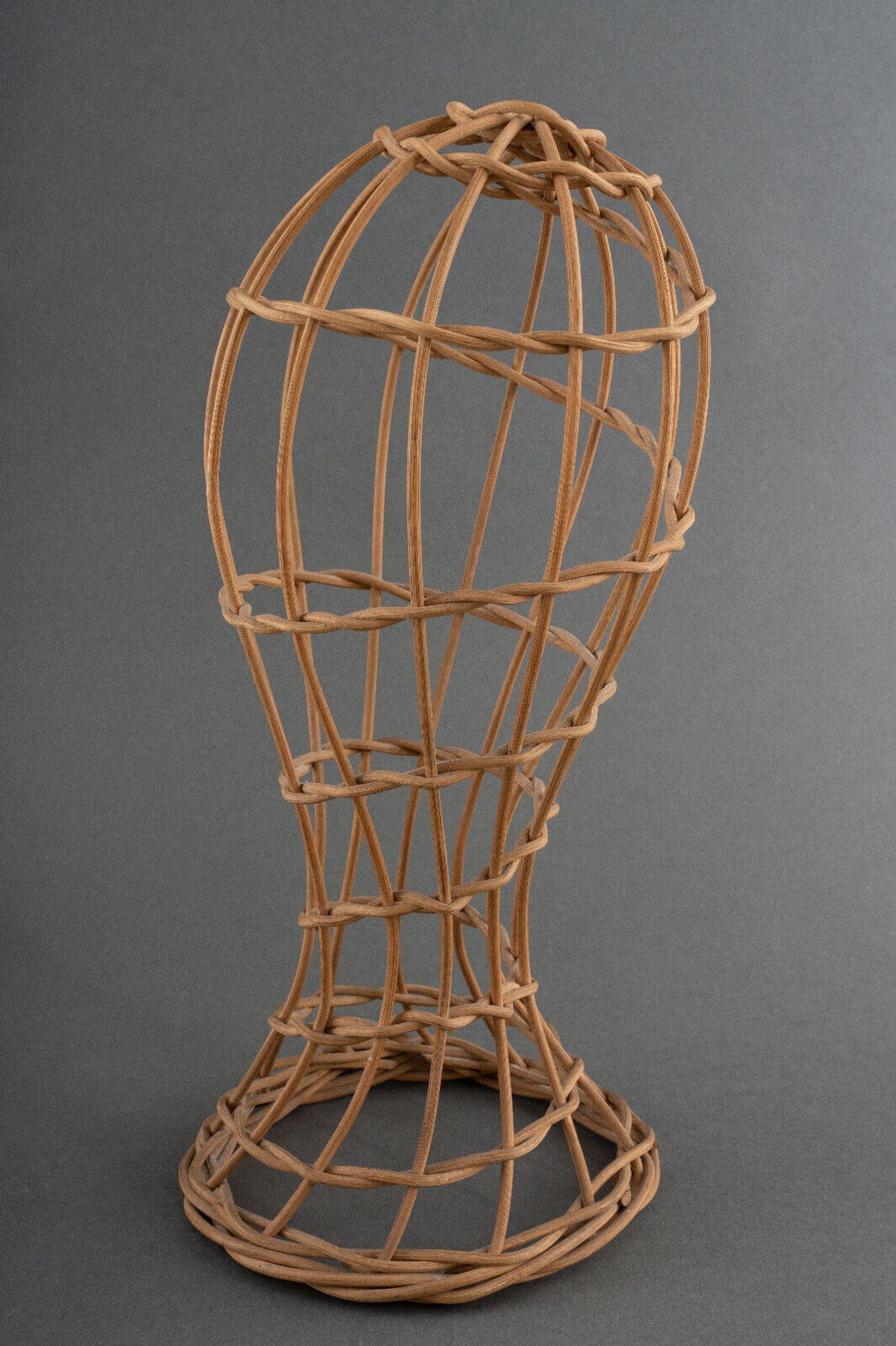 Head to hat Marotte Rattan hat shop head 1950
