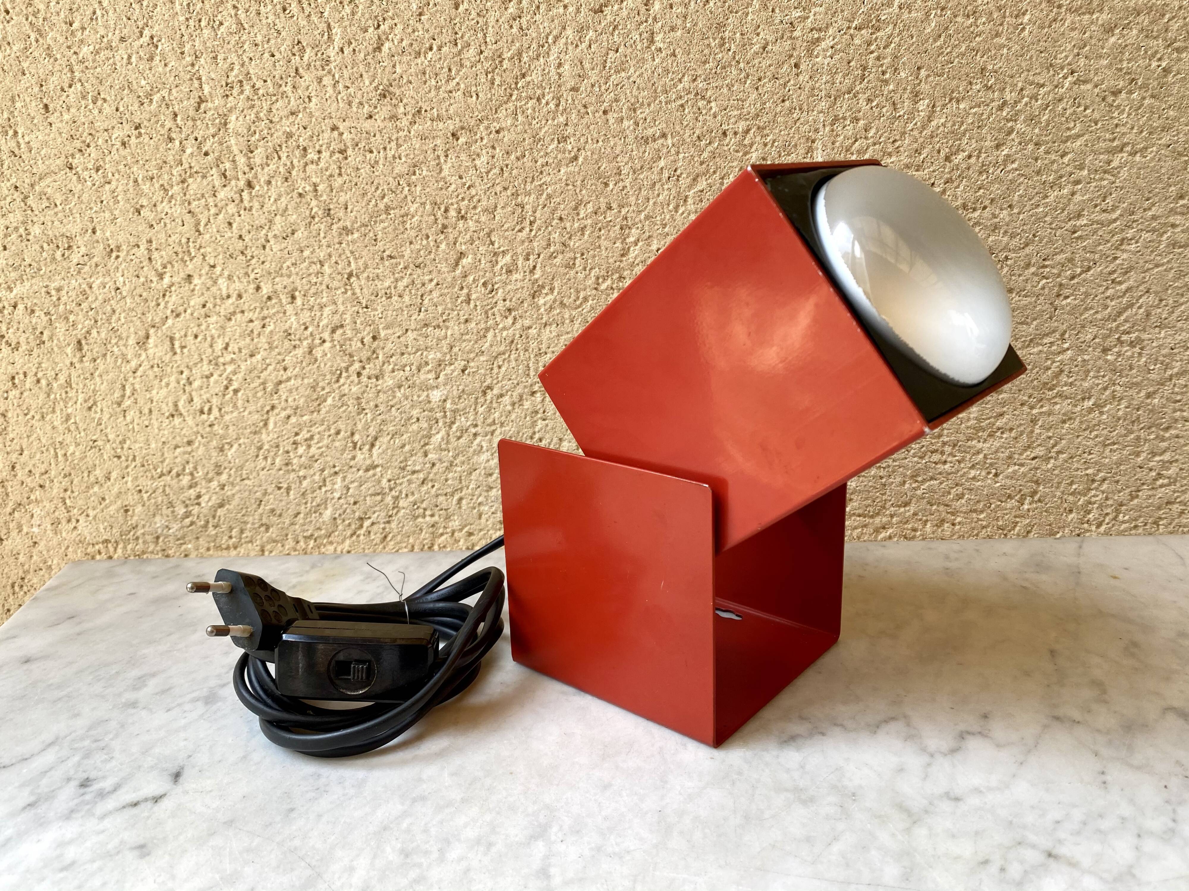 Lamp applique spot cube Lita France design vintage 70s