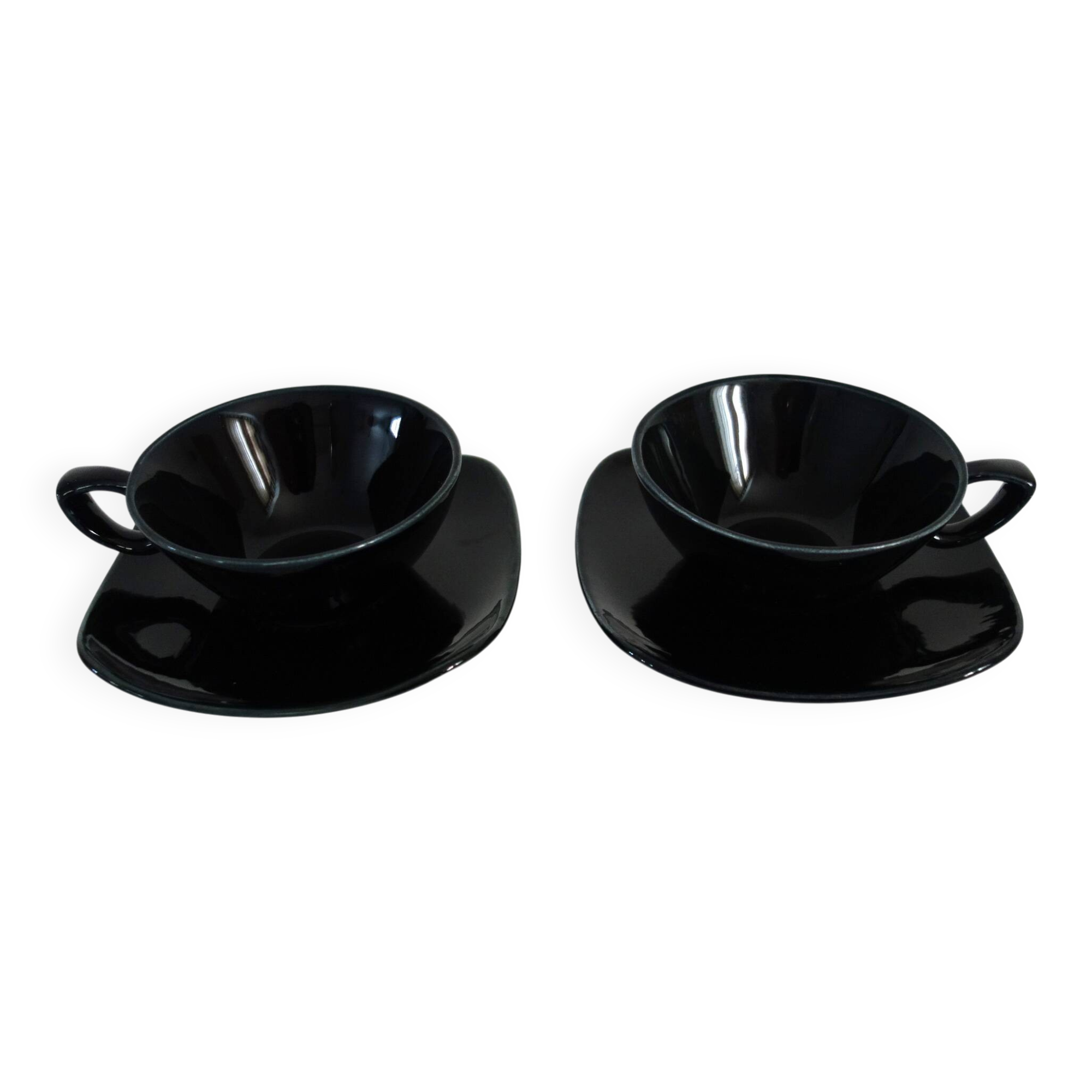 2 cups with saucers New Time Boch Frères 1955
